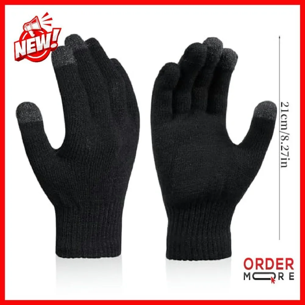 24 Pairs Touchscreen Winter Gloves Stretchy Knit Unisex Bulk Pack